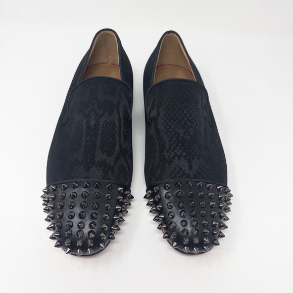 Christian Louboutin Spooky Mens Loafers with Spikes Black 42 EU - Picture 3 of 6